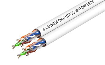 LAN duálny kábel Lanview Cat6 U/UTP, LSZH, cievka 500m