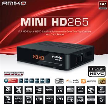Satelitný prijímač DVB-S/S2 Amiko Mini HD265