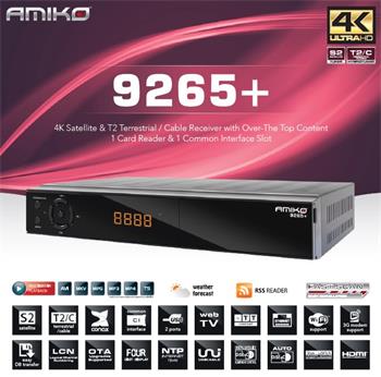 AMIKO HD9265+ 4K - H.265 - HEVC, S2+T2/C - CI