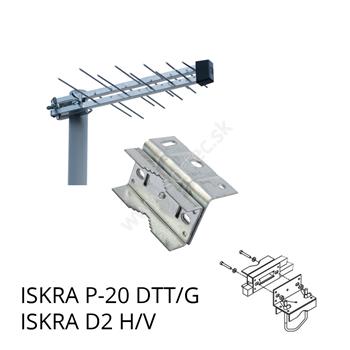 Anténa terestriálna aktívna Iskra P-20 DTT/G + adaptér D2 H/V