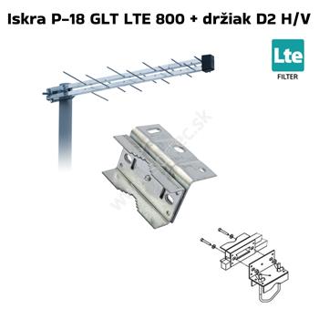 Anténa terestriálna aktívna LTE filter Iskra P-18 GLT LTE800 + adaptér D2 H/V