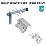Anténa terestriálna aktívna LTE filter Iskra P-20 GLT LTE800 + adaptér D2 H/V