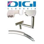 DIGI Satellite set 5ks QUAD (PARABOLA,LNB QUAD,KONZOLA,KÁBEL 200M)