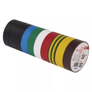 Izolačná páska PVC 15mm / 10m, farebný mix, balenie 10ks