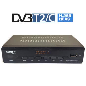 Káblový a terestriálny prijímač Magnet TV DVB - T/T2/C s HEVC (H.265)