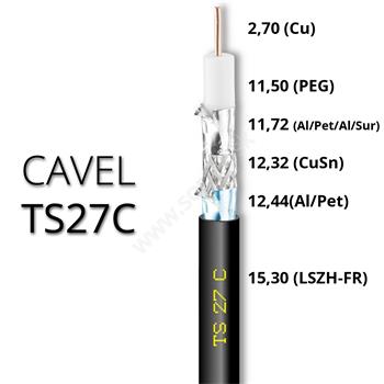 Koaxiálny kábel CAVEL TS27C LSZH 15.3mm Class A++(Cca,s1a,d1,a1) 500m