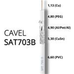 Koaxiálny kábel PVC CAVEL SAT703B PVC 6,6mm biely 100m