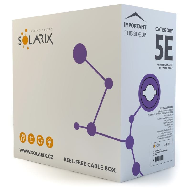 LAN cable SOLARIX CAT5E UTP LSOH, Dca-s1,d2,a1, Box-305m