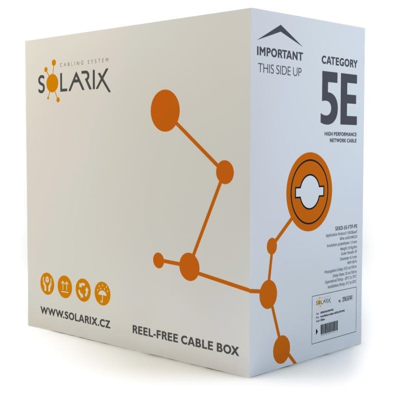 LAN cable SOLARIX CAT5E UTP PE Box-305m