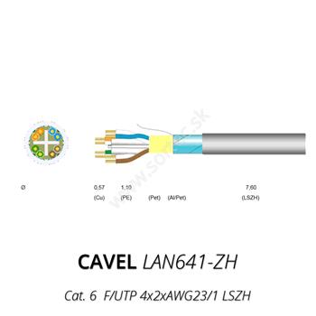 LAN kábel CAVEL 641, Cat6, LSZH, F/UTP (FTP), 200m balenie