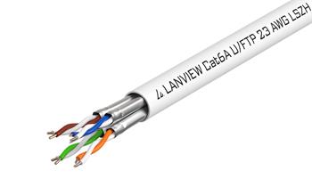 LAN kábel Lanview Cat6a U/FTP, LSZH, cievka 500m