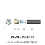 LAN kábel vonkajší CAVEL 540-2G, Cat.5, PVC+PE, UTP, čierny, 200m  balenie