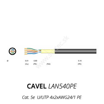 LAN kábel vonkajší CAVEL 540, Cat5e, PE, UTP, 300m balenie