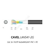 LAN kábel vonkajší CAVEL 541-2G, Cat5e, PVC+PE,  F/UTP (FTP), čierny, predaj na metre