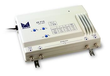 Linkový zosilňovač Alcad CF-712, 1 vstup TV-SAT, 1 výstup, 47dB, spätný kanál 5-30 MHz
