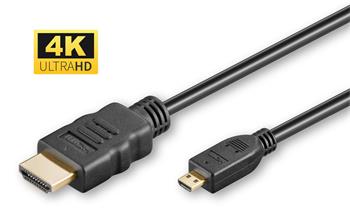 MicroConnect kábel HDMI 2.0 Type A - Micro HDMI Type D, 3m