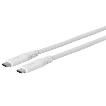 Prepojovací kábel eSTUFF, USB-C / USB-C, 3.0, 100W, 1,5m biely