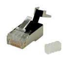 RJ45 crimp connector shielded CAT6, STP, Massivkabel