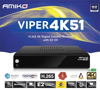 Satelitný prijímač DVB-S2 AMIKO VIPER 4K51 H.265 E2 OS