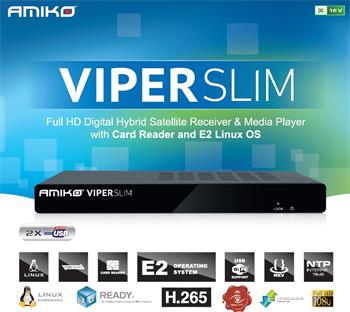 Satelitný prijímač Full HD Digital Hybrid AMIKO VIPER SLIM H.265 s E2 OS