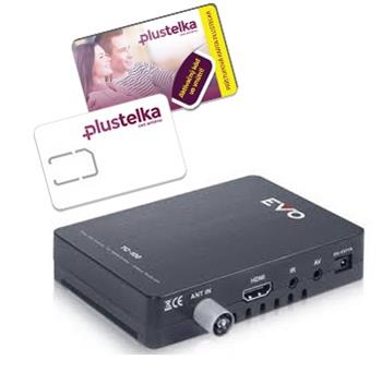Terestriálny prijímač EVO TC-300 DVB-T/T2 + karta Plustelka