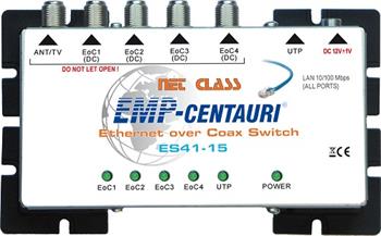 UTP/koaxiálny ethernet prepínač EMP-Centauri ES41-15